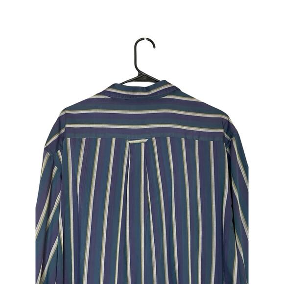 Vintage Wentworth Plus Size XXL Mens Long Sleeve Button Up Shirt Striped Office - Picture 3 of 6